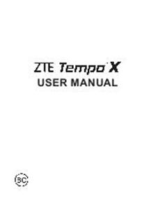 ZTE Tempo X manual. Tablet Instructions.